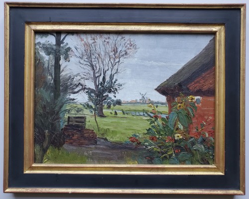 Dipinto olio paesaggio tedesco